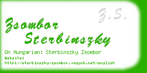 zsombor sterbinszky business card